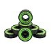 Dark Wolf 1 Set of Skateboard Bearings ABEC 9 Speed Stainless Green 8pcs with 4pcs Spacers