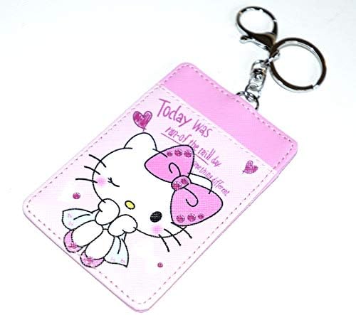 Hello Kitty Funky and Fashionable Ladies and Girls Travel Card Holder/ID Pass with Key Chain