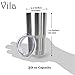 Vila Stainless Steel Travel Tumbler, Double Wall Vacuum Insulated Water, Coffee Mug, Tight Transparent Lid Restrains Spillage, Keeps Hot Drinks Hot and Cold Drinks Cold, 30oz