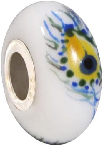 Fenton Art Glass Eye of The Peacock Bead Charm