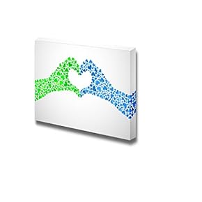 Canvas Prints Wall Art - Heart Symbol of Two Hands | Modern Wall Decor/Home Decoration Stretched Gallery Canvas Wrap Giclee Print. Ready to Hang - 12" x 18"
