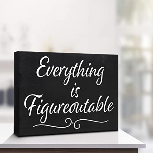 JennyGems Everything Is Figureoutable Sign, Office Decor, Desk Decor