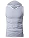 H2H Mens Hooded Sleeveless T-shirts WHITE US L/Asia XXL (JPSK05)