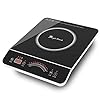 Induction Hob Portable, Single Induction Cooker, Electric Cooktop Hot Plate Ceramic Glass with Sensor Touch LED Display 3 Hours Timer 2000W