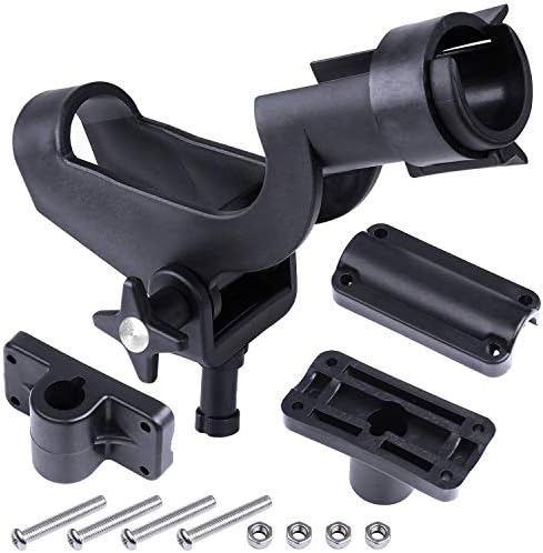 PLUSINNO Fishing Boat Rods Holder with Large Clamp Opening 360 Degree Adjustable Fishing Rod Racks Folding Holder