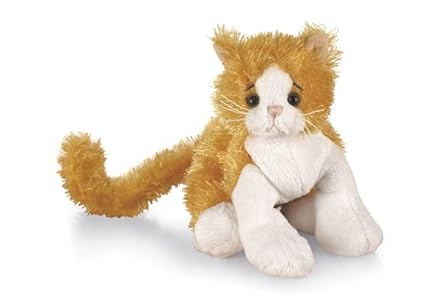 orange and white stuffed cat