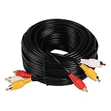 Audio Video Cable,Composite Cord 30 ft RCA to RCA M/Mx3,AV Cable for TV,DVD,VCD etd.
