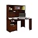Bush Furniture Cabot Corner Desk with Hutch in Harvest Cherry