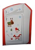 Christmas Themed Magnet Decoration Set for Refrigerator or Metal Door (Santa Claus with Reindeer)