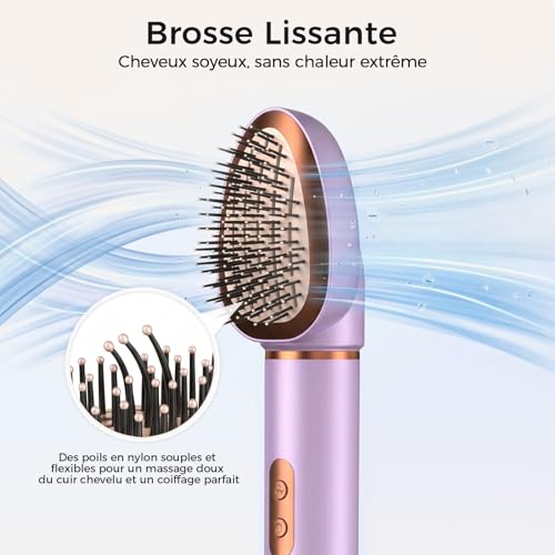 Cwexi Air Styler 7 en 1, avec 2 Tailles de Boucleur Automatique, Brosse Soufflante, Brosse Lissante, Sèche-Cheveux Ionique,1700W, avec Boîtier en Cuir, Set Complet Idéal pour Voyage et Cadeau