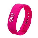 iGANK Smart Wristband, T5 Sports Fitness Bracelet, No Need to Install app (Pink)