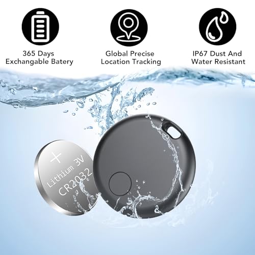 Smart Tracker Tag Android, Bluetooth Key Finder Compatible with Google Find Hub (Android Only), Air Tracker Tag Keyring for Suitcase, Keys, Luggage (Pack of 4)