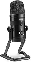 FIFINE USB Studio Recording Microphone Computer Podcast Mic for PC, PS4, Mac with Mute Button&Monitor Headphone Jack,...
