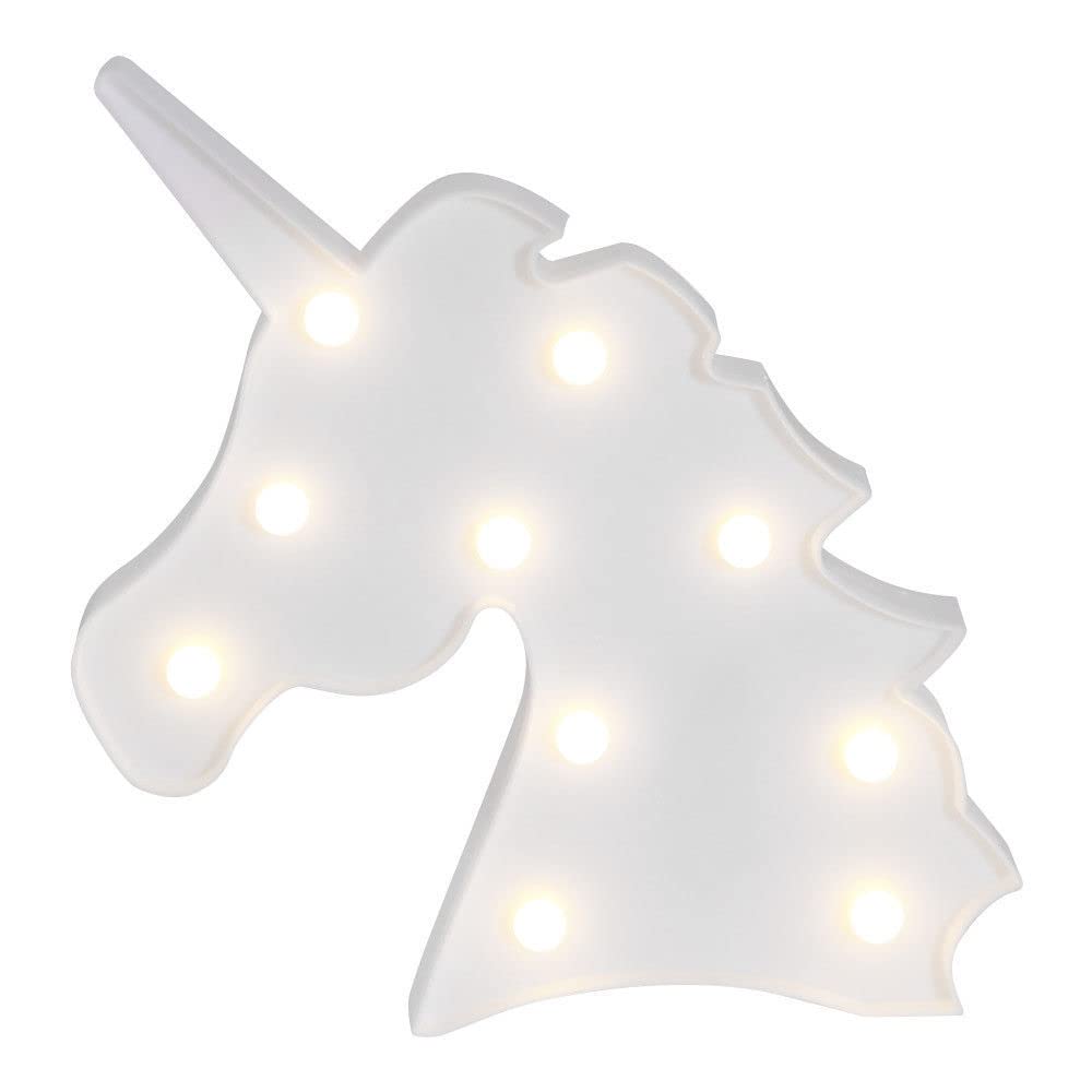 Malabsy LED Unicorn Night Light Cute LED Mood Light Desk Lamps Warm White Table Lamp for Baby Room Decorative Bedroom and Wall Decoration (White Unicorn)