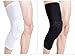 AceList 2 Packs (1 Pair) Protective Compression Wear - Men & Women Basketball Brace Support Wrap Knee for Volleyball, Football, Contact Sports - Snug & No Chafing Padded Knee Sleeves White