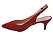 Greatonu Womens Red Formal Classic Slingback Kitten Heels Pumps Court Shoes Size 9 US / 40 EU