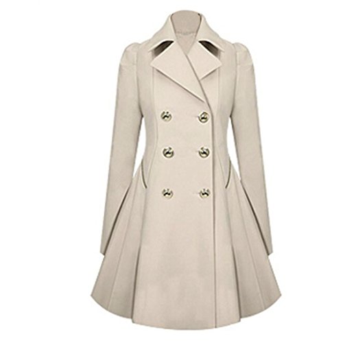 image for Clearance! Napoo Fashion Women Lapel Neck Double Button Winter Warm Tr