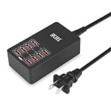 USB Charging Station, iKits 32W 6 Port USB Charger Desk Charging Station Dock with Smart IC for iPhone Xs,XR,8,7Plus,7,6 iPad Pro Air Mini,iPod, Galaxy S9,S8 J3, Moto X,G6, Huawei Mate, LG and More