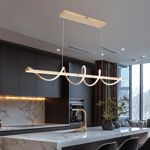 Likflyer 47.24" Gold Modern Chandelier