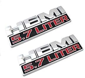 2pcs Chrome HEMI 5.7 LITER Emblem Decal Badge Sticker For HEMI Enthusiast