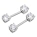 PiercingJ 2pcs 14g 14 Gauge 6mm 7mm Cubic Zirconia Stainles Steel Bar Nipple Ring Barbell Helix Earring