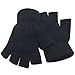 grinderPUNCH Winter Fingerless Gloves Warm Half Finger Knitted -Unisex Standard Size- Black