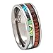 PCH Jewelers Titanium Hawaiian Koa Wood Abalone Inlay Wedding Ring or Gift 8mm Band