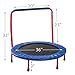 JumJoe Kids Trampoline - 36 inch, with Handle Bar, Safety, Portable - 1 Year Warranty (Red) with Safety Pad