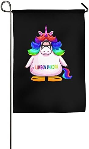 DEJML Custome Rainbow Unicorn House Home Flag 1218inch