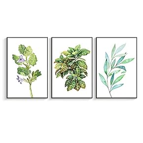 Framed for Living Room Bedroom Beautiful Leaves for x3 Panels