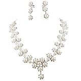 joylive Bridal Bridesmaid Flower Girls Jewerly Set Pearl Necklace Earring