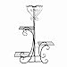 Moutik Home Metal Plant Stand:Flower Holder Pots Garden Yard Decor Display Stand with 4 Tiers Living Room Shelf Organizer for Outdoor Indoor Planter Rack Corner Black