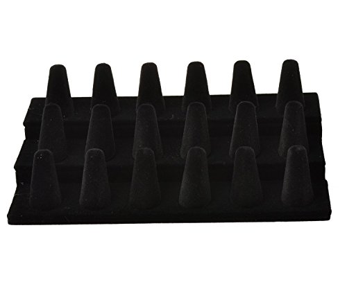 image for Bocar Black Velvet Finger Ring Display Showcase Organizer Holder Jewel