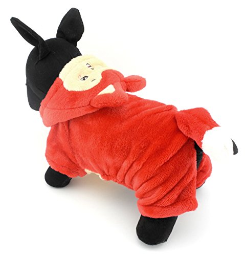 ZUNEA Pet Apparel Small Dog Cat Clothes Winter Fleece Little Fox Halloween Costume Party Clothing Red