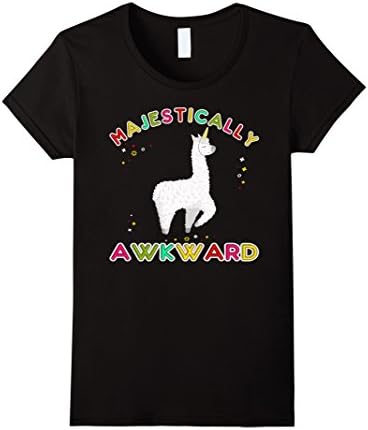Womens Majestically Awkward Llama, Alpaca Shirt, Llamacorn T-shirt XL Black