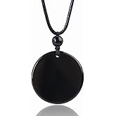 YJTSWDXY Crystal Stone Necklace for Women Men Healing Crystal Amulet Round Stone Pendant for Protection with Adjustable Rope