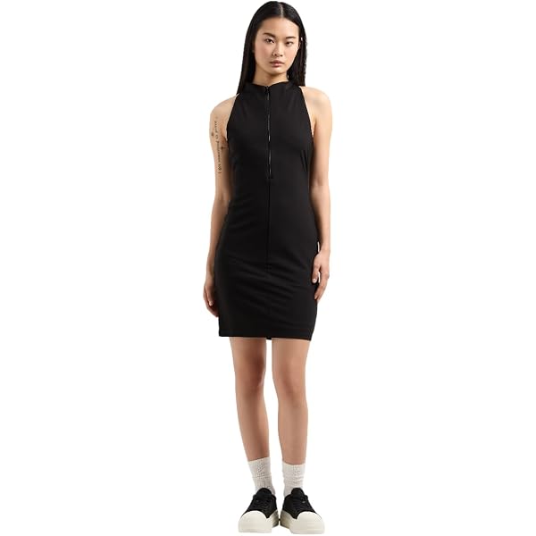 armani exchange little black dress Armani Exchange Flap-pocket Mini Dress