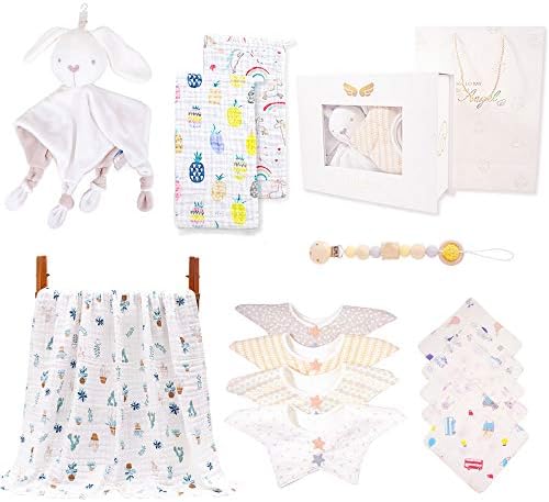 赤ちゃんギフト 出産祝い 16点セット 赤ちゃんグッズ 詰め合わせ 女の子 男の子 出産準備 新生児 バスタオル よだれかけ 誕生日プレゼント ベビーギフト おくるみ Minigray 天然綿100 ブランケット ハンカチ ギフトbox付き