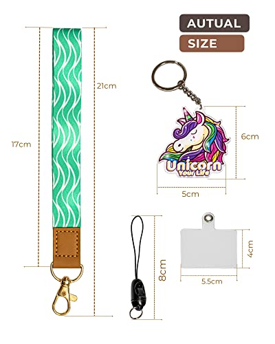 CAREYOLI Keychain Accessories – Unique Unicorn Keychain, Lanyard, Phone Tether, Detachable String – Motivational Cute Keychain Set for Smartphone, Backpack, Handbag – Stylish and Colorful Design