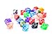 25 Count Assorted Pack of 10 Sided Percentile Dice - Multi Colored Assortment of D100 Polyhedral Dice