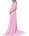 Ruici Maternity Split Front Photography Gown Off Shoulder Maxi Photos Shoot Dress for Baby Shower