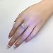Venetia Top Grade 2.0 Carats Supreme Rectangular Emerald Cushion Cut NSCD Simulated Diamond Ring Band Set 925 Silver Platinum Plated Princess Wedding Promise Eternity