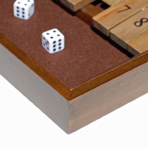 WE Games Shut the Box Game - 9 Numbers with Dark Stained Wood