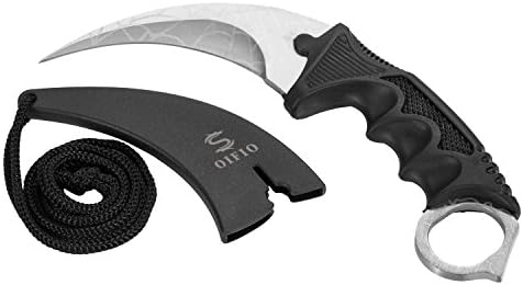 Haujack Fixed Blade Outdoor Knife, Pocket Knife, Outdoor Survival Camping Hunting Knife, Portable Knife with Sheath and Cord, 7.5 –Inches Overall (Silver)