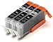3 Pack Compatible Canon PGI-250 , CLI-251, Canon 251, Canon 250 3 Small Black for use with Canon PIXMA iP7220, PIXMA MG5420, PIXMA MG5422, PIXMA MG6320, PIXMA MX722, PIXMA MX922. Ink Cartridges for inkjet printers. CLI-251BK © Blake Printing Supply