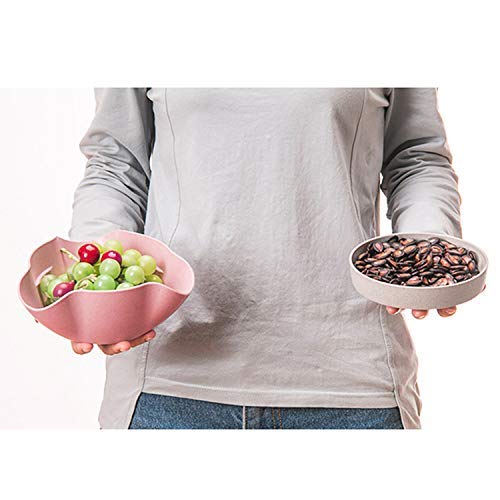 2 Pack Double Dish Pistachio Bowls - Snack Serving Bowls for Peanuts, Edamame, Cherries, Nuts Fruits and Candy, Snacks disc, Double Dish Nut Bowl with Shell Storage