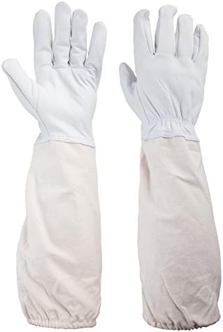 Beekeeping Gloves - 1 Pair Beekeeping Long Sleeve Gloves for Professional &amp; Beginner Beekeepers by TOPODPO