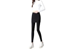 Women Warm Skirt Leggings for Fall Autumn Winter Slim Fit Faux 2-Piece Pants Skirt Stretchy Thermal Leggings Medium Thickness