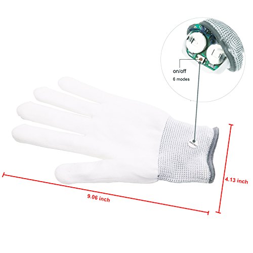 image for LED Gloves, Half Face Mask - Slepwel Light Up Toys - Finger Lights 5 C