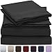 Mellanni Twin Sheets Set - 3 PC Iconic Collection Bedding - Hotel Luxury, Extra Soft, Cooling Bed Sheets - Wrinkle, Fade, Stain Resistant (Twin, Black)